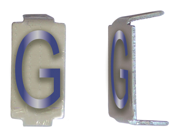 LOT 25 LETTRE 6X11 ALU IVOIRE/BLEU PRE-PLIEE G *