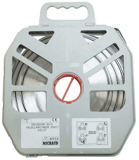 [MICK933] DEVIDOIR 50 M FEUILLARD INOX 20X0,7 6839646 *